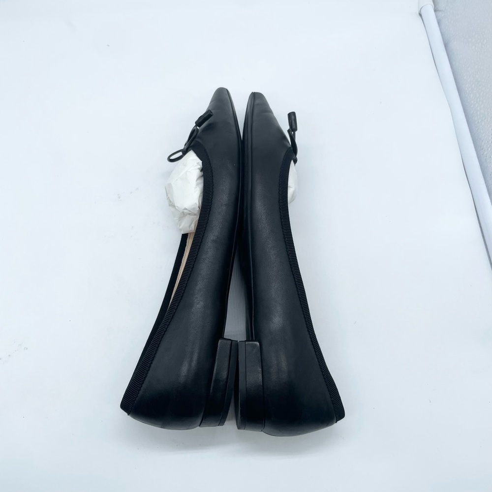 Prada Black leather pointed toe ballet flats 37.5 - Picture 3 of 11